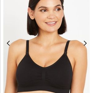 Motherhood Maternity Average Busted Seamless Maternity and Nursing Bra (Black)